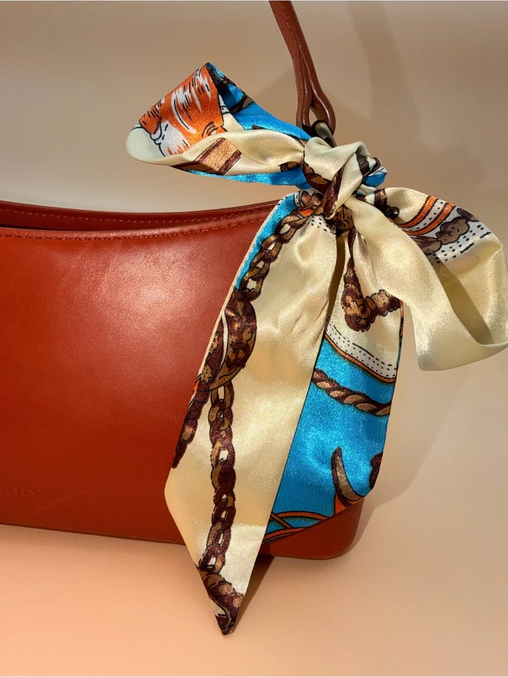 Burberry Vintage Terracotta Leather Shoulder Bag Nova Check Lining